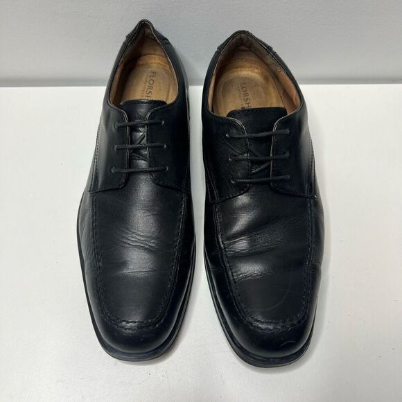 FLORSHEIM Oxford Black Leather Dress Shoes Mens Size 8.5 EEE Comfort - Picture 2 of 10
